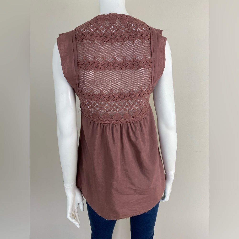 WILFRED lace trimmed silk top. Size XS - Picture 4 of 11
